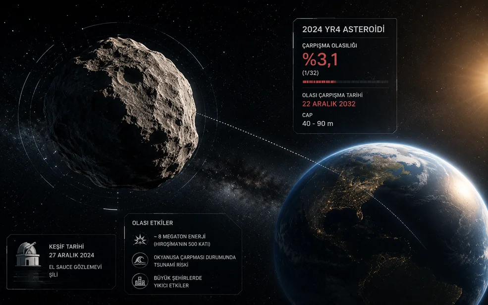 2024 YR4 Asteroidi: 2032’de Dünya’ya Çarpacak Mı!